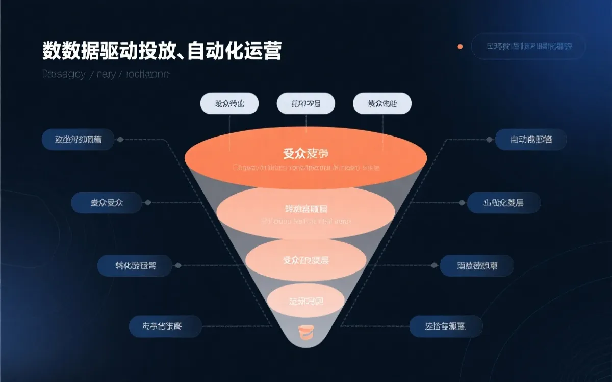 数据驱动投放与自动化运营漏斗示意图